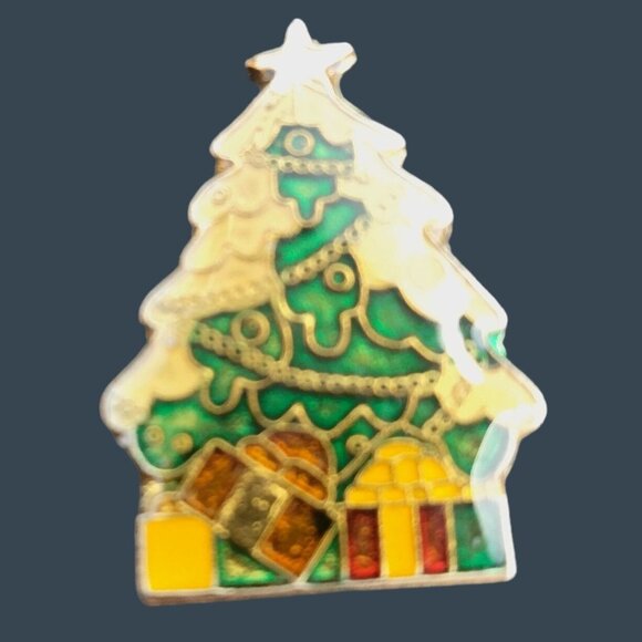 Christmas Tree Pin Brooch Holiday Gifts Jewelry metal Enamel - Picture 4 of 4